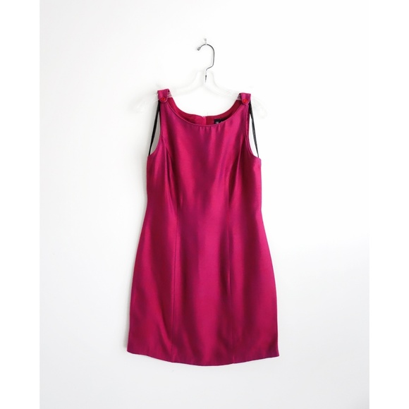 Vintage Dresses & Skirts - Vintage 90s Iridescent Fuchsia Mini Dress fit M